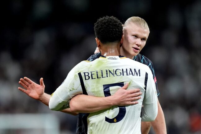 Erling Haaland après la rencontre face au Real Madrid au Santiago Bernabéu (Getty Images)