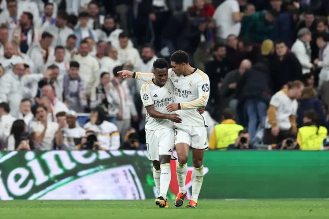Vinicius Jr et Jude Bellingham l'an dernier (Photo by Gonzalo Arroyo Moreno/Getty Images)