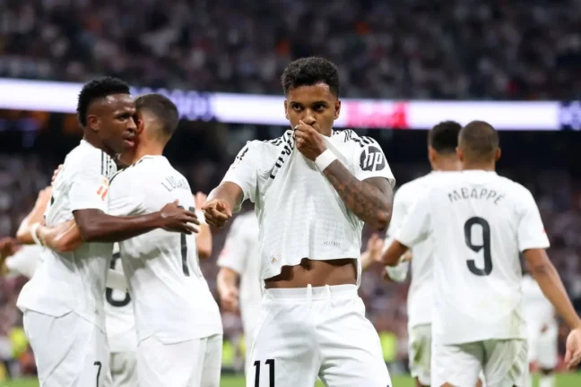 Le trio d'attaque du Real Madrid était en forme contre l'Espanyol (Photo by Florencia Tan Jun/Getty Images)