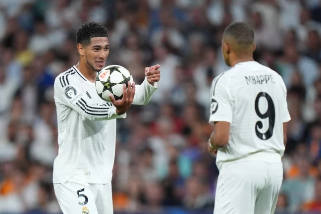Jude Bellingham et Kylian Mbappé contre Stuttgart (Photo by Angel Martinez/Getty Images)