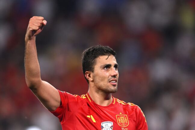 Rodri après la demi-finale de l'Euro (Photo by Stu Forster/Getty Images)