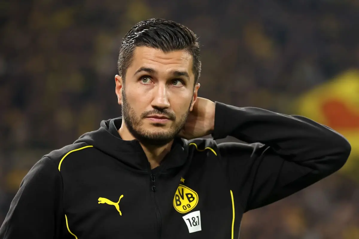 DORTMUND, GERMANY - OCTOBER 18: Nuri Sahin, Head Coach of Borussia Dortmund, looks on prior to the Bundesliga match between Borussia Dortmund and FC St. Pauli 1910 at Signal Iduna Park on October 18, 2024 in Dortmund, Germany. (Photo by Alex Grimm/Getty Images)