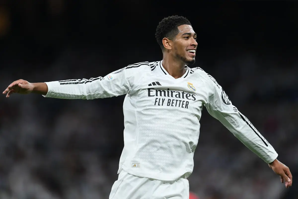 Jude Bellingham en Ligue des champions avec le Real Madrid. (Photo by David Ramos/Getty Images)