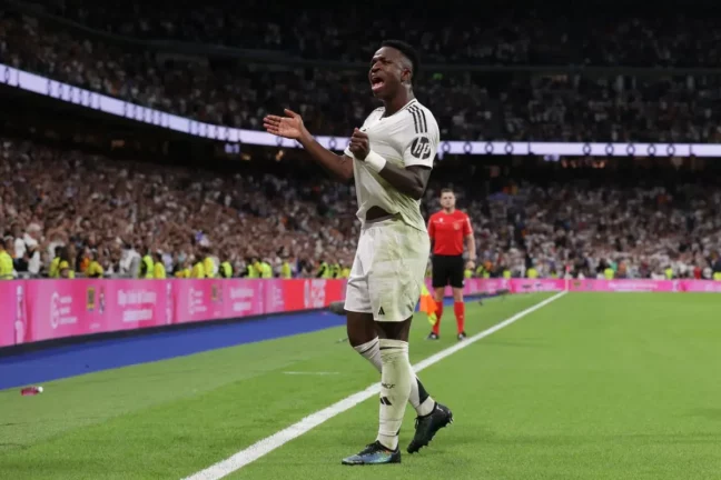 Vinicius Junior, buteur lors de Real Madrid - Villarreal (Photo by Gonzalo Arroyo Moreno/Getty Images)