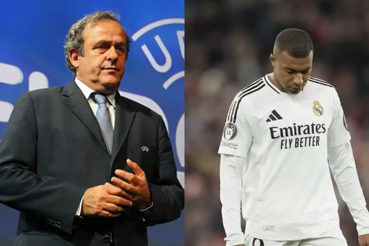 Michel Platini (UEFA) et Kylian Mbappé (Photo by Justin Setterfield/Getty Images)