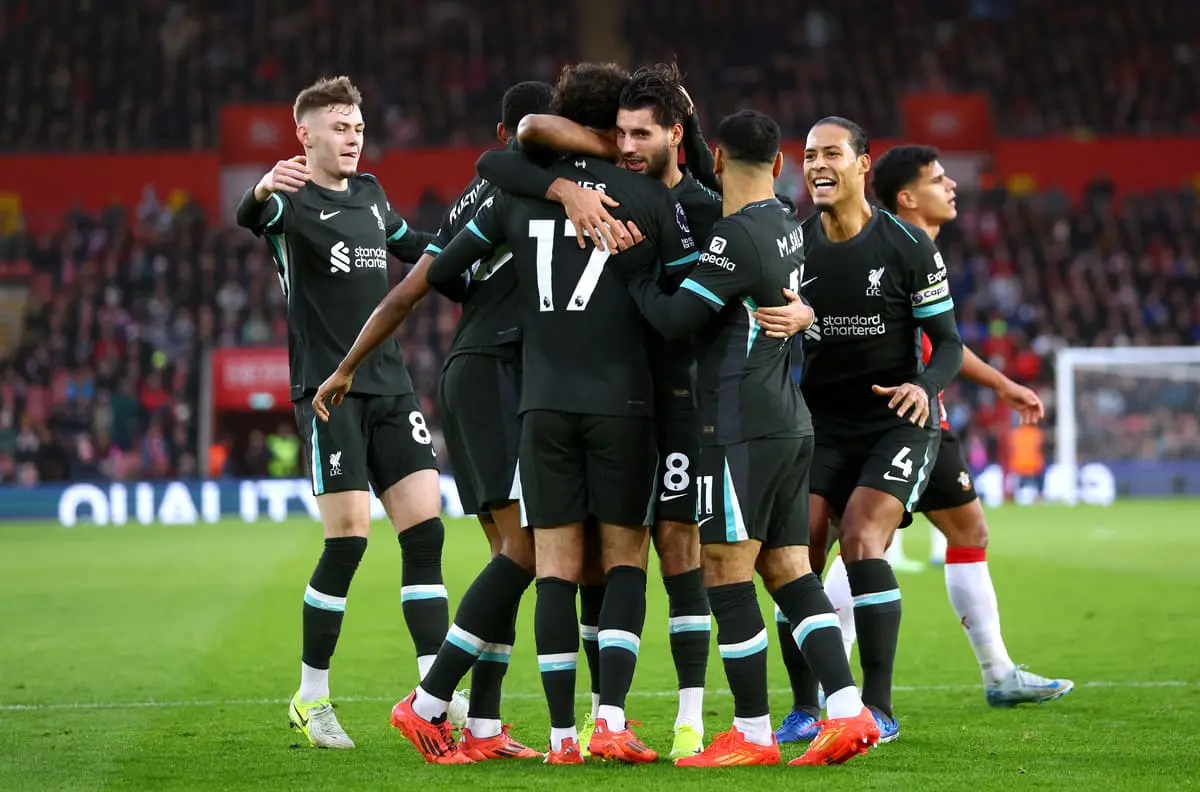 Liverpool qui célèbre un but contre Southampton (Photo by Dan Istitene/Getty Images)