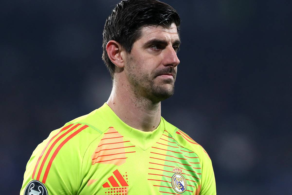 BERGAMO, ITALY - DECEMBER 10 Thibaut Courtois of Real Madrid C.F. looks on during the UEFA Champions League 202425 League Phase MD6 match between Atalanta BC and Real Madrid C.F. at Stadio di Bergamo on December 10, 2024 in Bergamo, Italy. (Photo by Marco Luzzani/Getty Images)