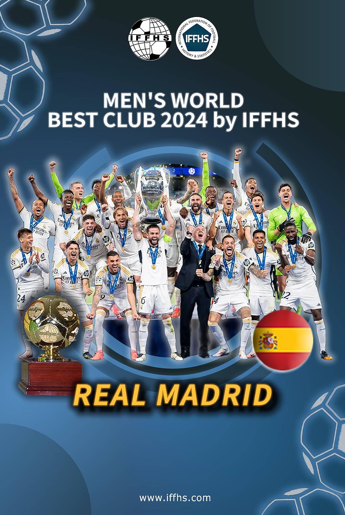 Le Real Madrid élu meilleur club de l’année 2024 par l’IFFHS (iffhs.com)