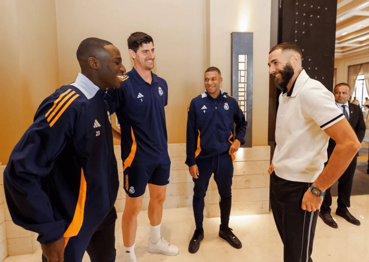 Les retrouvailles avec Mendy, Courtois et Mbappé (realmadrid.com)