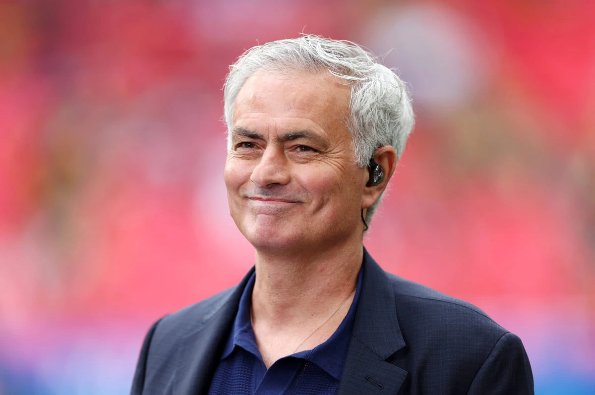 LONDON, ENGLAND - JUNE 01: TV Pundit and Football Manager Jose Mourinho looks on prior to the UEFA Champions League 2023/24 Final match between Borussia Dortmund and Real Madrid CF at Wembley Stadium on June 01, 2024 in London, England. (Photo by Alex Pantling/Getty Images)