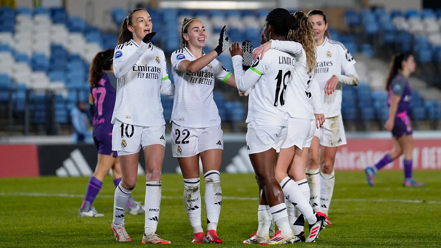 Les joueuses du Real Madrid en train de célébrer la victoire face à l'Espanyol (RealMadrid.com)