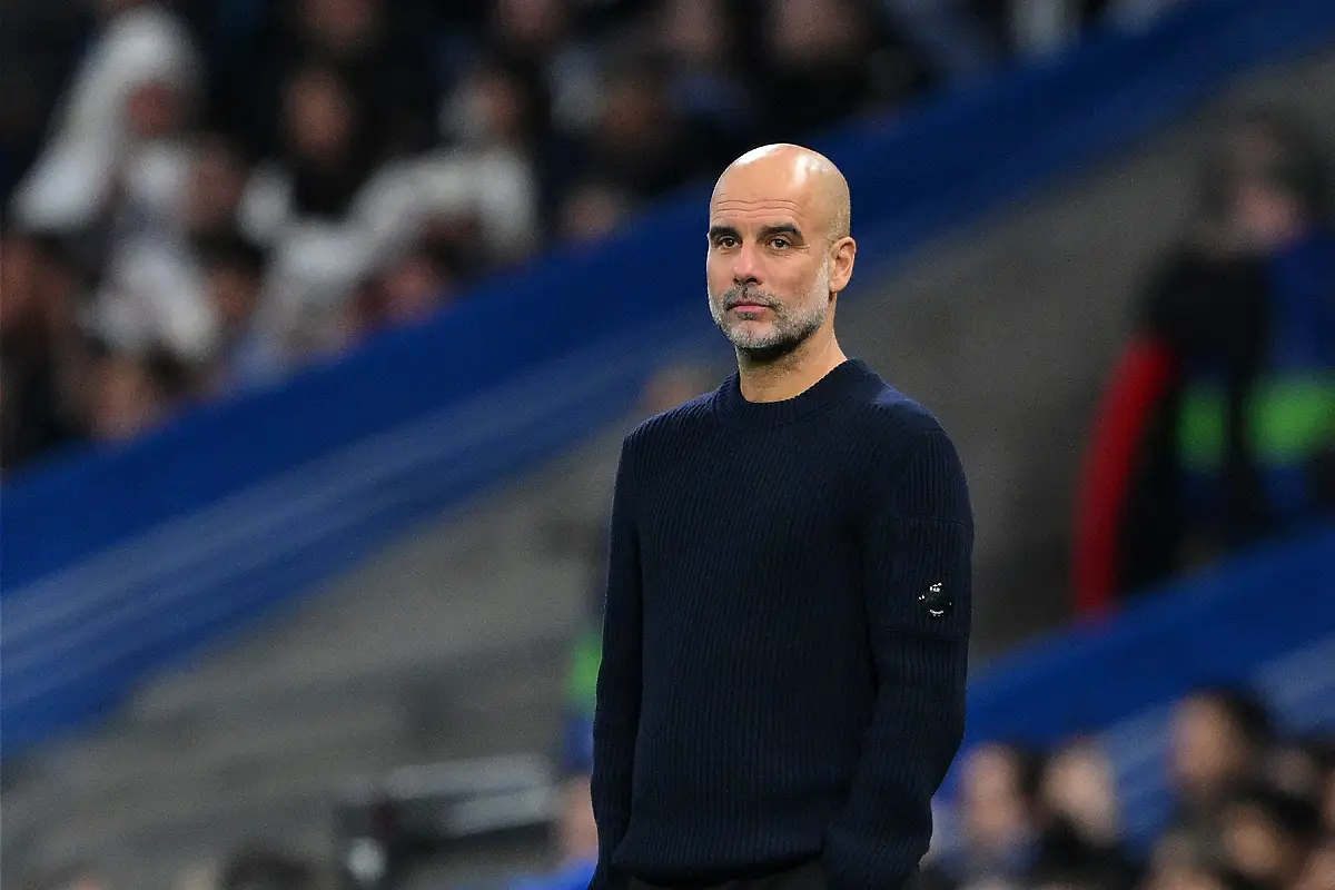 Pep Guardiola au Bernabéu mercredi soir (Photo by David Ramos/Getty Images).
