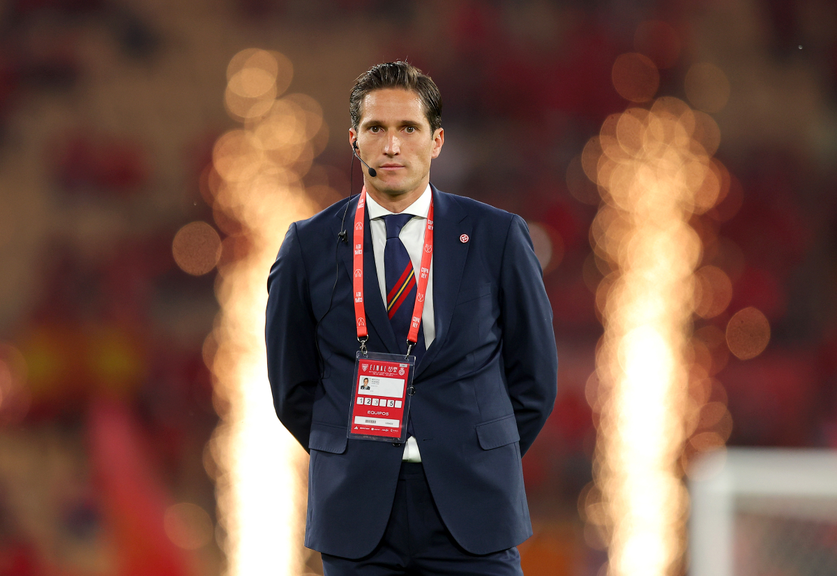 SEVILLE, SPAIN - APRIL 06: Match Referee, Jose Luis Munuera Montero looks on prior to during the Copa Del Rey Final between Athletic Club and Real Mallorca at Estadio de La Cartuja on April 06, 2024 in Seville, Spain. (Photo by Fran Santiago/Getty Images)