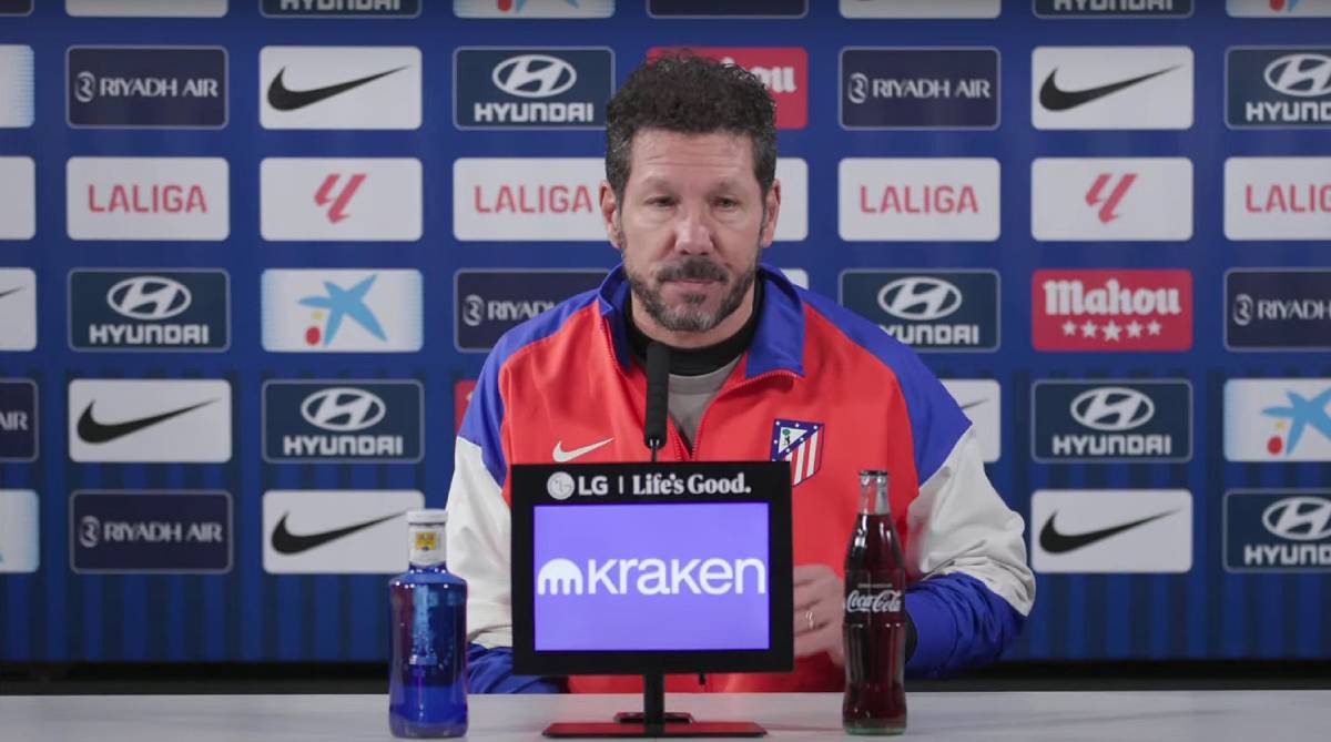 Diego Simeone, entraîneur de l'Atlético Madrid : "Le Real Madrid va débuter la rencontre avec beaucoup d'intensité" (Chaîne Youtube de l'Atlético Madrid)