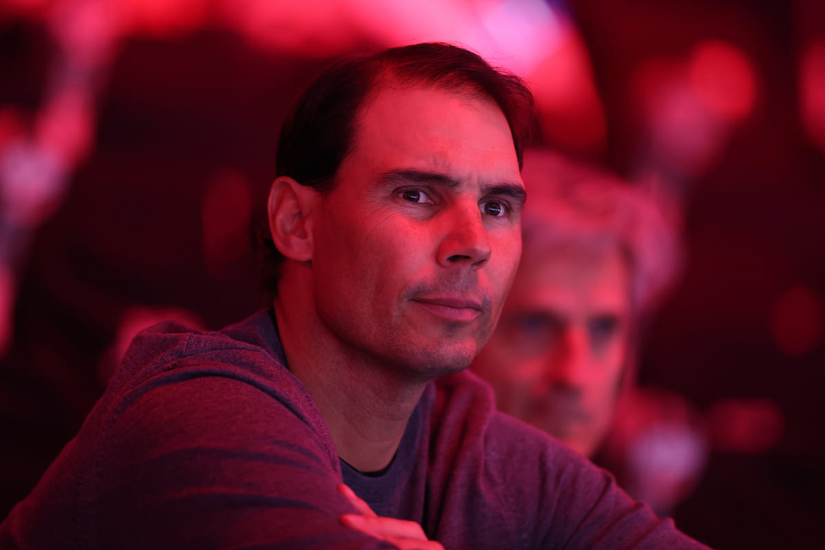 JEDDAH, SAUDI ARABIA - DECEMBER 21: Rafael Nadal attends day four of the Next Gen ATP Finals presented by PIF at King Abdullah Sports City on December 21, 2024 in Jeddah, Saudi Arabia. (Photo by Francois Nel/Getty Images)