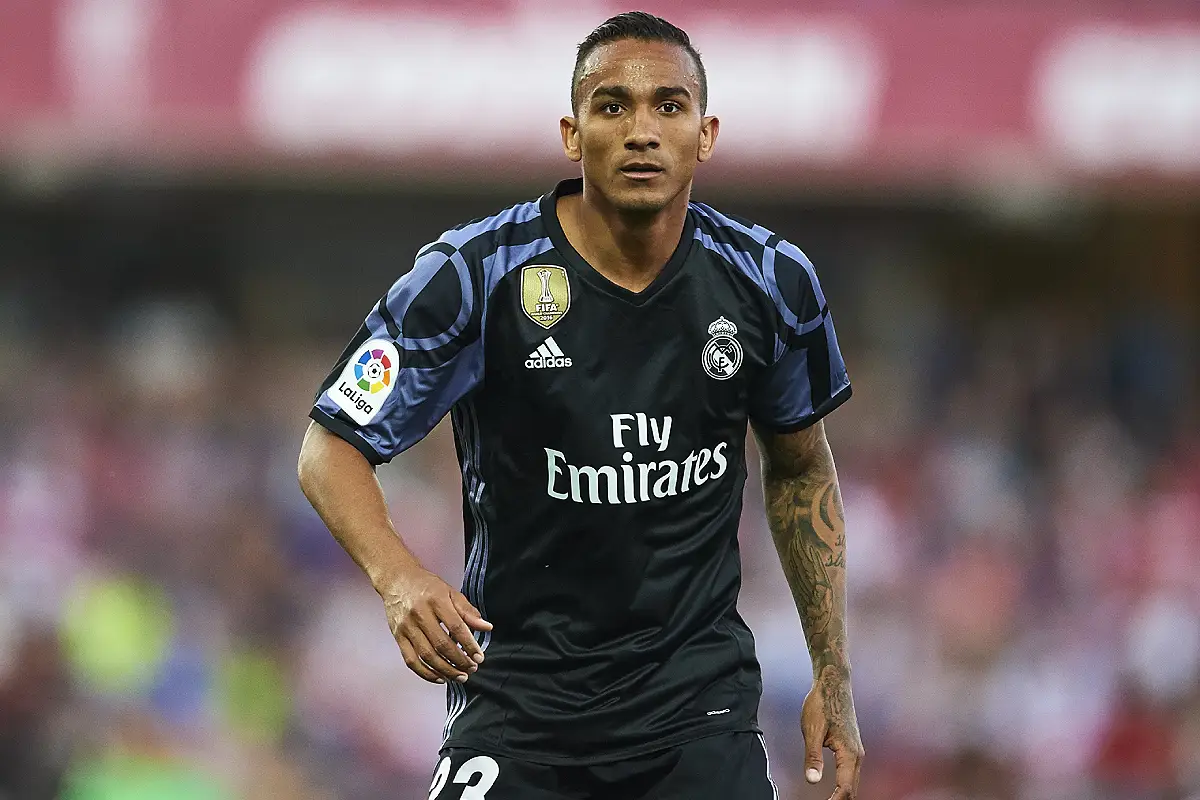 Danilo avec le Real Madrid en 2017 (Photo by Aitor Alcalde/Getty Images).