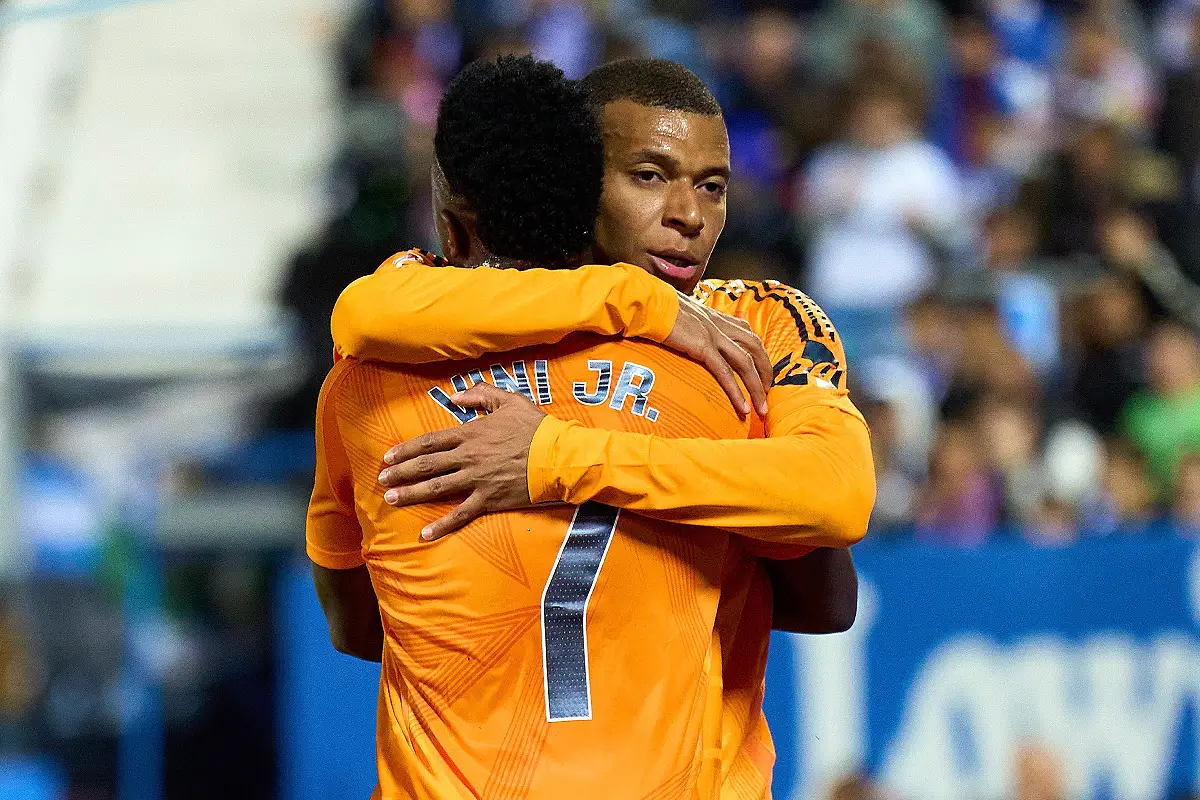 Mbappé et Vinicius lors de Leganés - Real Madrid en novembre (Photo by Angel Martinez/Getty Images).