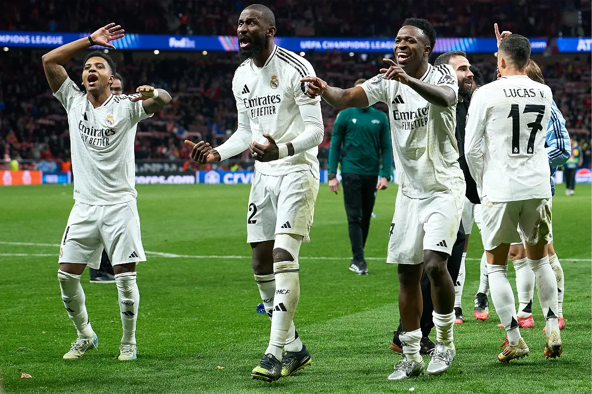 Le Real Madrid célébrant la qualification mercredi (Photo by Angel Martinez/Getty Images).