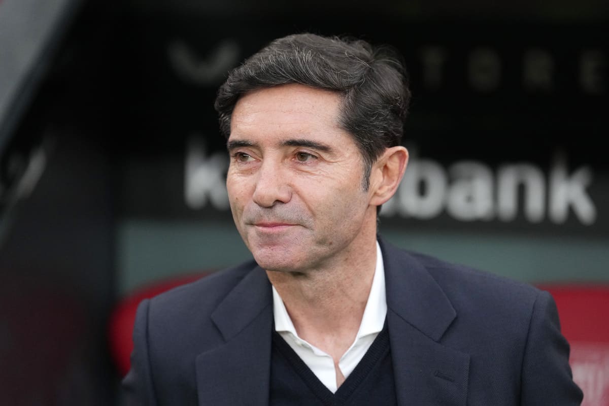 BILBAO, SPAIN - DECEMBER 08: Marcelino, Head Coach of Villarreal CF, looks on prior the LaLiga match between Athletic Club and Villarreal CF at Estadio de San Mames on December 08, 2024 in Bilbao, Spain. (Photo by Juan Manuel Serrano Arce/Getty Images).