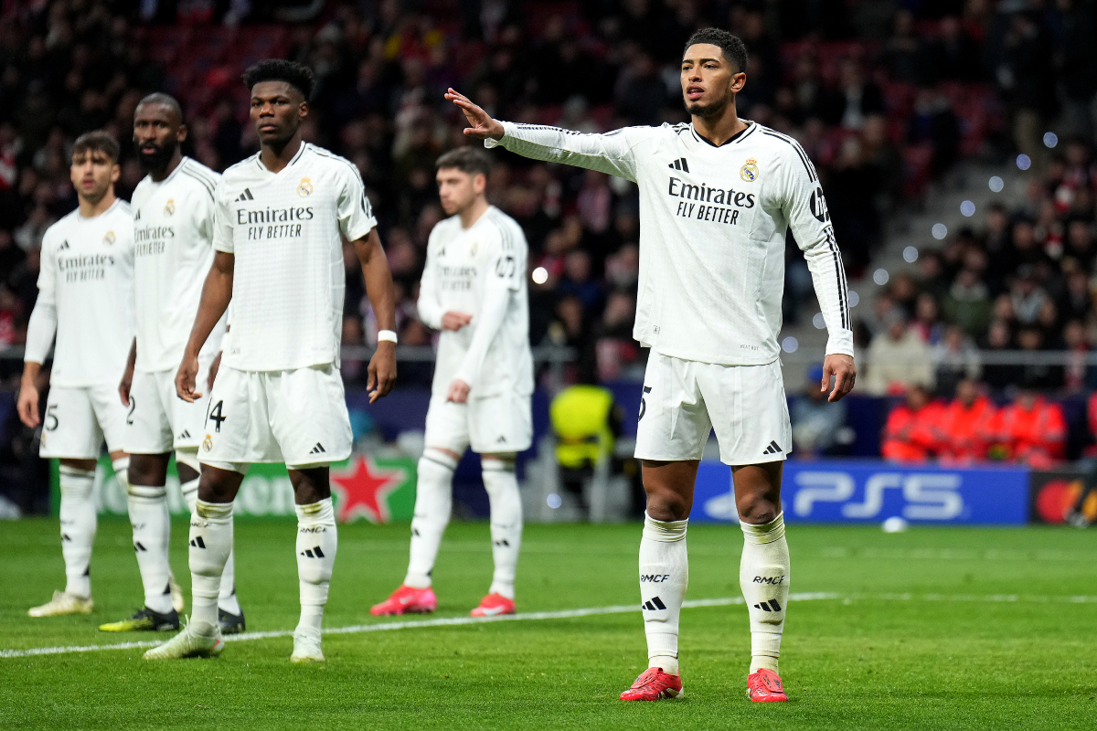 MADRID, SPAIN - MARCH 12: Jude Bellingham of Real Madrid gestures during the UEFA Champions League 2024/25 Round of 16 second leg match between Atletico de Madrid and Real Madrid C.F. at Estadio Metropolitano on March 12, 2025 in Madrid, Spain. (Photo by Angel Martinez/Getty Images)