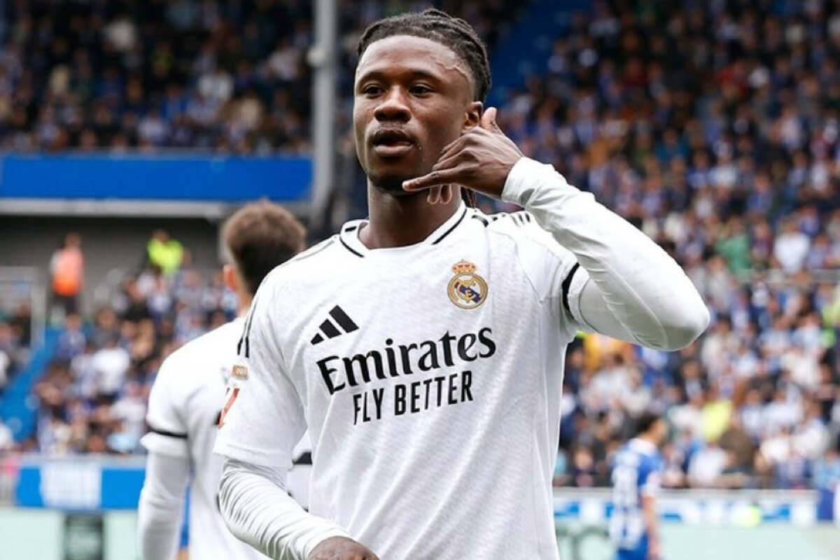 Eduardo Camavinga célèbre son but avec le Real Madrid. (realmadrid.com)