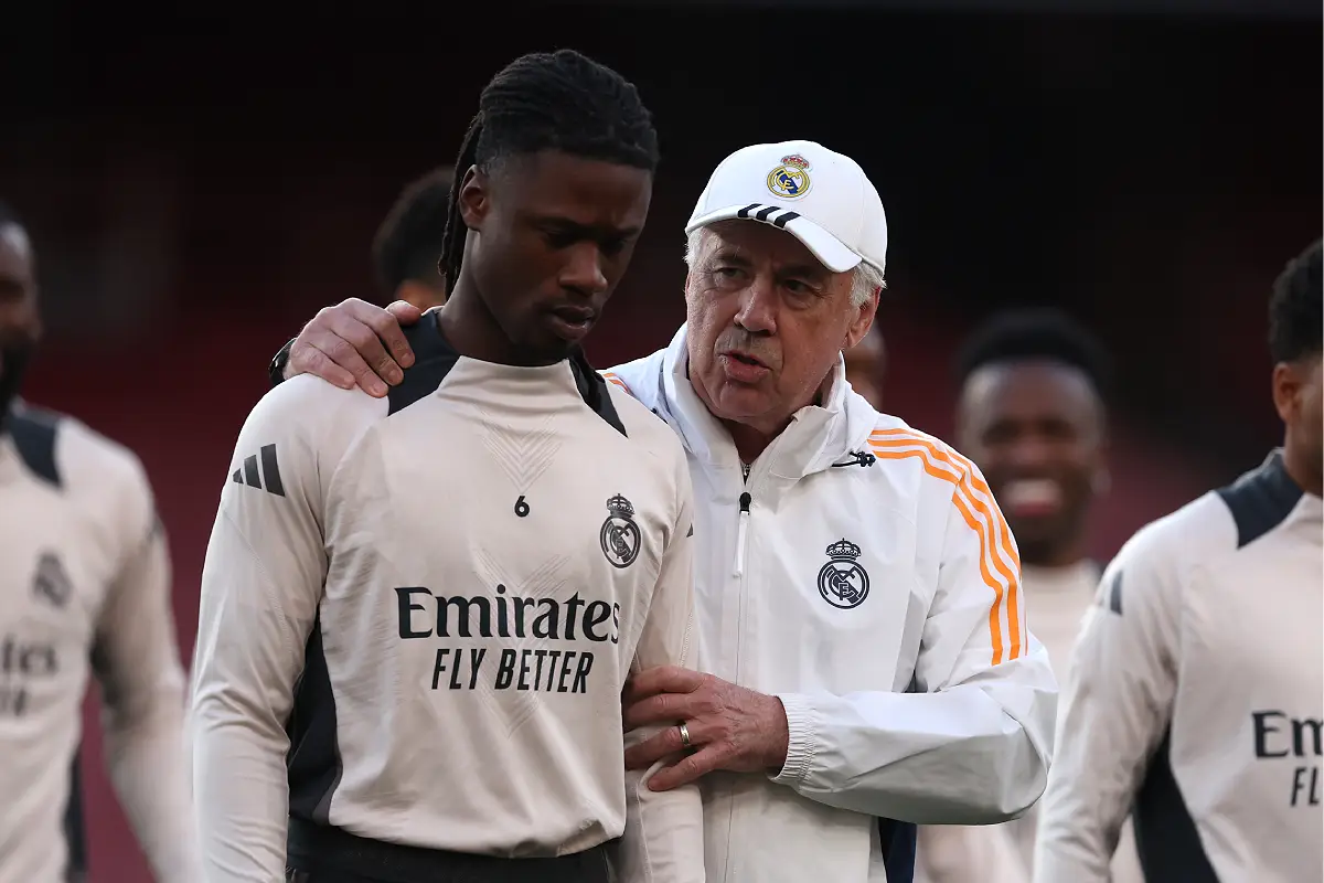 Le Real Madrid à l'entraînement lundi (Photo by Alex Davidson/Getty Images).