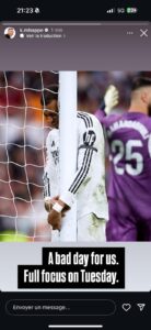 La Story Instagram de Kylian Mbappé