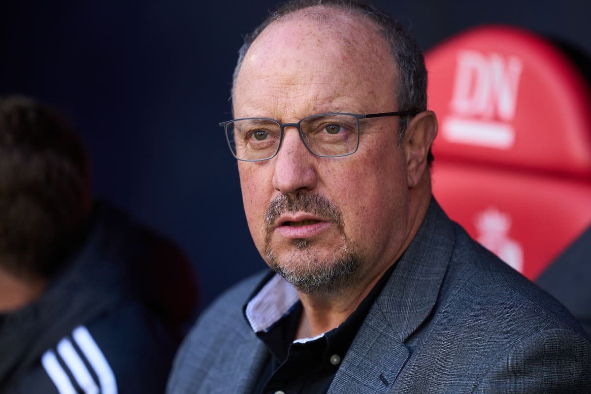 PAMPLONA, SPAIN - FEBRUARY 04: Head coach Rafael Benitez of RC Celta Vigo looks on prior to the LaLiga EA Sports match between CA Osasuna and Celta Vigo at Estadio El Sadar on February 04, 2024 in Pamplona, Spain. (Photo by Juan Manuel Serrano Arce/Getty Images)