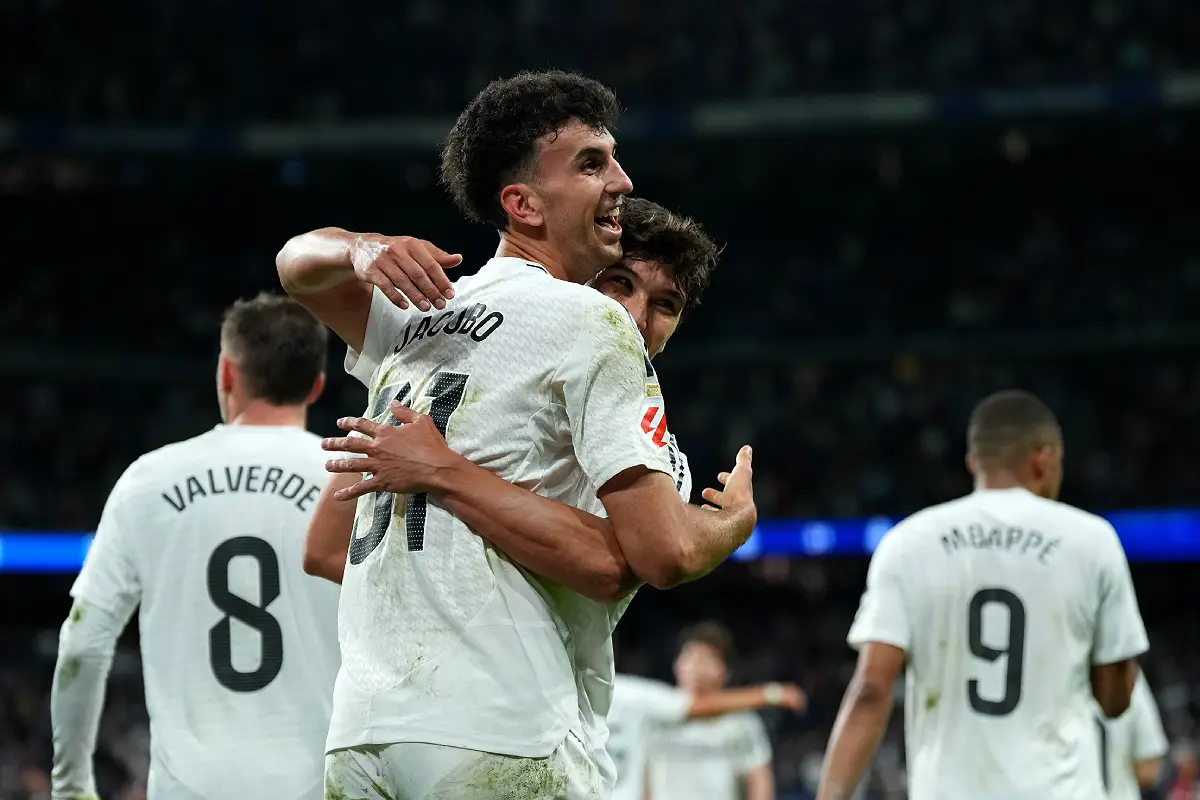 Jacobo Ramon célébrant le but victorieux du Real Madrid (Photo by Angel Martinez/Getty Images).
