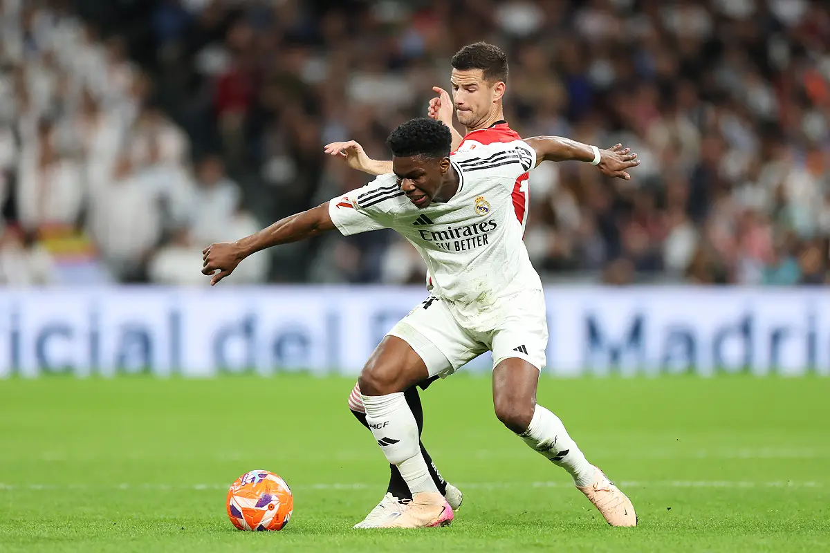 Tchouaméni lors du match face à l'Athletic Club (Photo by Florencia Tan Jun/Getty Images).