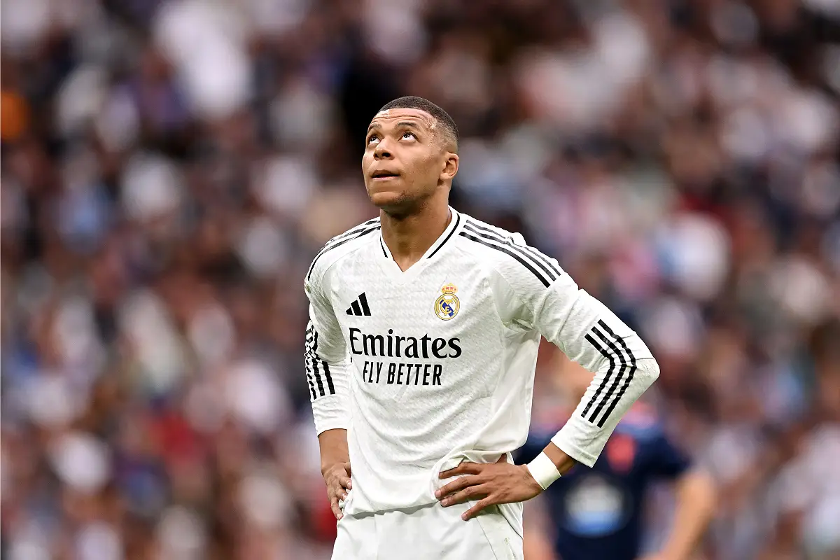 Mbappé lors de Real Madrid - Celta de Vigo (Photo by Denis Doyle/Getty Images).