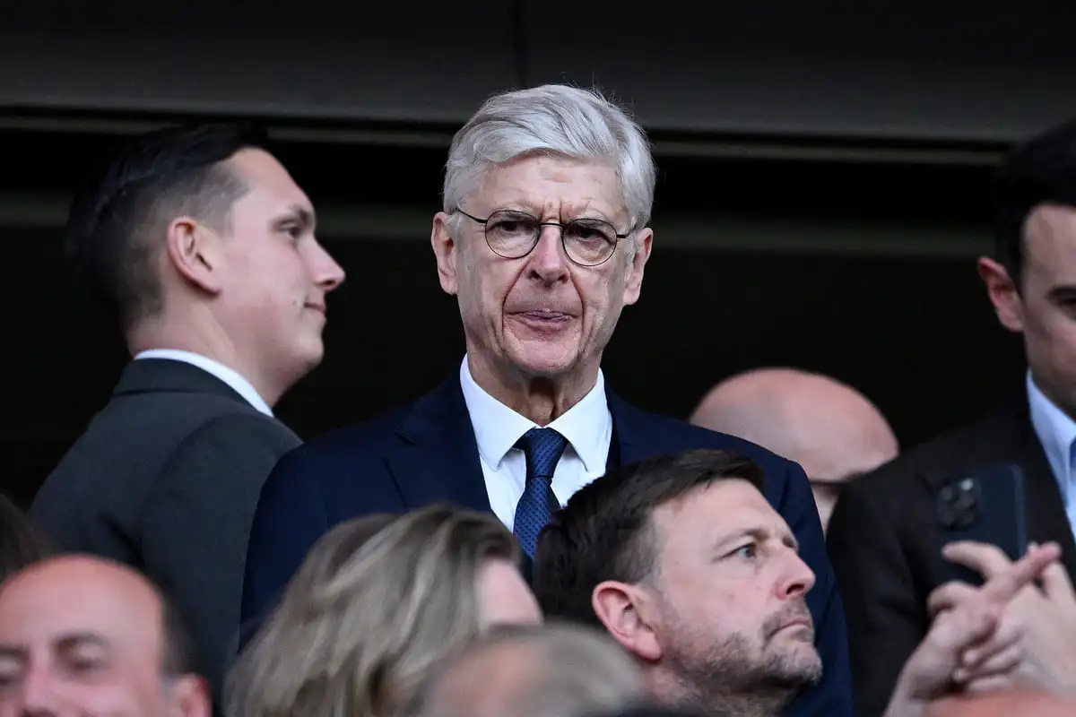 LONDON, ENGLAND - APRIL 29: Arsene Wenger, French former football player and manager and current FIFA's Chief of Global Football Development, is seen in attendance prior to the UEFA Champions League 2024/25 Semi Final First Leg match between Arsenal FC and Paris Saint-Germain at Emirates Stadium on April 29, 2025 in London, England. (Photo by Justin Setterfield/Getty Images)