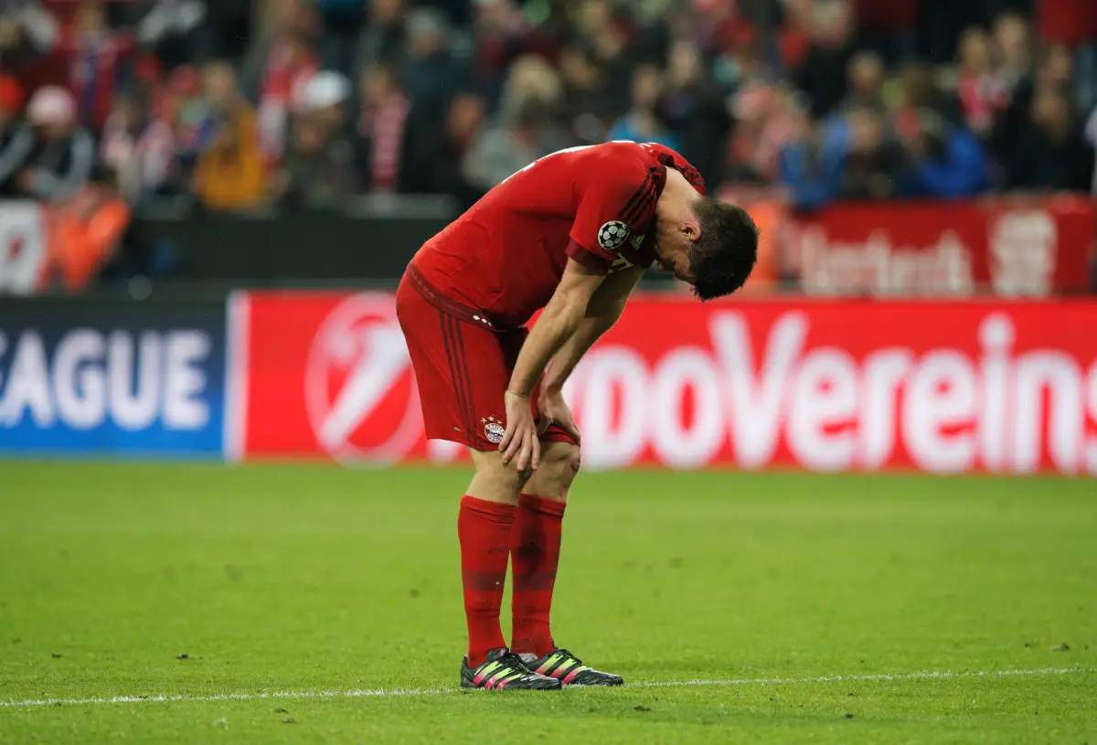 Xabi Alonso après cette fameuse rencontre face à l'Atlético Madrid (Photo by Adam Pretty/Bongarts/Getty Images)