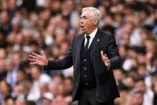 MADRID, SPAIN - MAY 04: Carlo Ancelotti, Head Coach of Real Madrid, reacts during the LaLiga match between Real Madrid CF and RC Celta de Vigo at Estadio Santiago Bernabeu on May 04, 2025 in Madrid, Spain. (Photo by Denis Doyle/Getty Images)