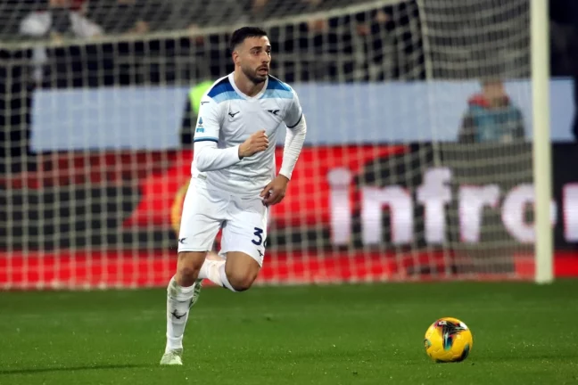 CAGLIARI, ITALY - FEBRUARY 03: Mario Gila of Lazio in action during the Serie A match between Cagliari and SS Lazio at Sardegna Arena on February 03, 2025 in Cagliari, Italy. (Photo by Enrico Locci/Getty Images)