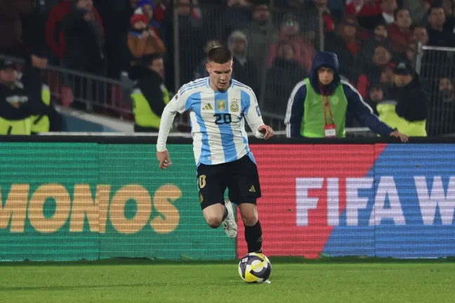 Franco Mastantuono avec l'Argentine la nuit dernière (Photo by Marcelo Hernandez/Getty Images).