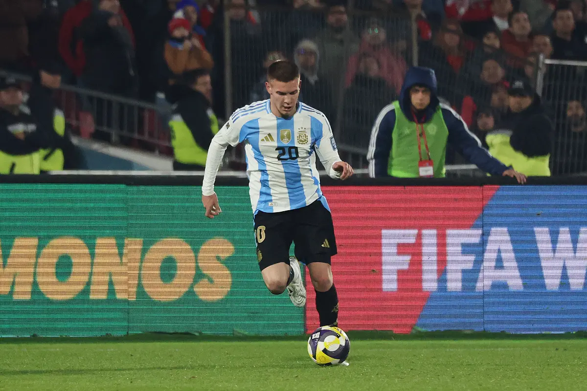 Franco Mastantuono avec l'Argentine la nuit dernière (Photo by Marcelo Hernandez/Getty Images).