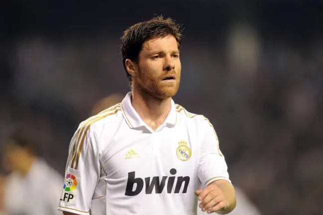 BILBAO, SPAIN - MAY 02: Xabi Alonso of Real Madrid CF looks on during the La Liga match between Athletic Club and Real Madrid CF at estadio San Mames on May 2, 2012 in Bilbao, Spain. (Photo by Denis Doyle/Getty Images).