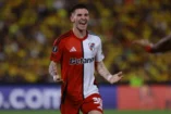 GUAYAQUIL, ECUADOR - MAY 8: Franco Mastantuono of River Plate celebrates after scoring the team's third goal during a Copa CONMEBOL Libertadores 2025 match between Barcelona SC and River Plate at Estadio Monumental Isidro Romero Carbo on May 8, 2025 in Guayaquil, Ecuador. (Photo by Franklin Jacome/Getty Images)