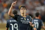 PHILADELPHIA, PENNSYLVANIA - JUNE 26: Gonzalo Garcia #30 of Real Madrid C.F. celebrates scoring his team's third goal during the FIFA Club World Cup 2025 group H match between FC Red Bull Salzburg and Real Madrid CF at Lincoln Financial Field on June 26, 2025 in Philadelphia, Pennsylvania. (Photo by Francois Nel/Getty Images)