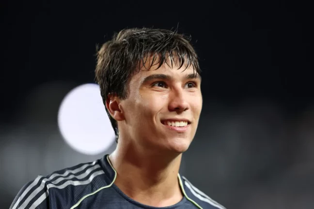 PHILADELPHIA, PENNSYLVANIA - JUNE 26: Gonzalo Garcia #30 of Real Madrid C.F. looks on following the FIFA Club World Cup 2025 group H match between FC Red Bull Salzburg and Real Madrid CF at Lincoln Financial Field on June 26, 2025 in Philadelphia, Pennsylvania. (Photo by Francois Nel/Getty Images)