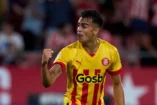 GIRONA, SPAIN - SEPTEMBER 09: Reinier Jesus of Girona FC celebrates after scoring the opening goal during the LaLiga Santander match between Girona FC and Real Valladolid CF at Montilivi Stadium on September 09, 2022 in Girona, Spain. (Photo by Alex Caparros/Getty Images).