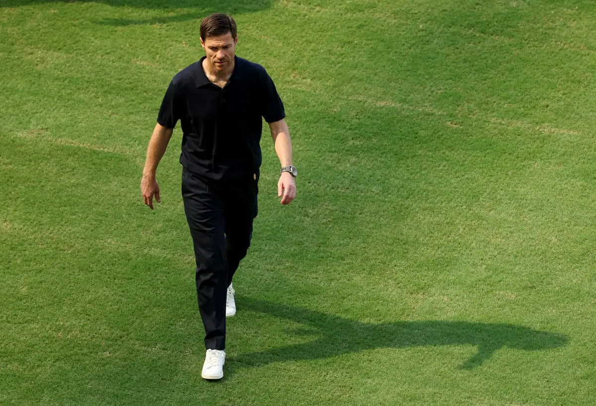 MIAMI GARDENS, FLORIDA - JUNE 18: Xabi Alonso, Head Coach of Real Madrid C.F., looks on during the FIFA Club World Cup 2025 group H match between Real Madrid CF and Al Hilal at Hard Rock Stadium on June 18, 2025 in Miami Gardens, Florida. (Photo by Sandra Montanez/Getty Images)