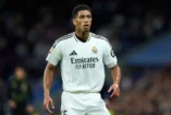 MADRID, SPAIN - MAY 14: Jude Bellingham of Real Madrid looks on during the LaLiga match between Real Madrid CF and RCD Mallorca at Estadio Santiago Bernabeu on May 14, 2025 in Madrid, Spain. (Photo by Angel Martinez/Getty Images).