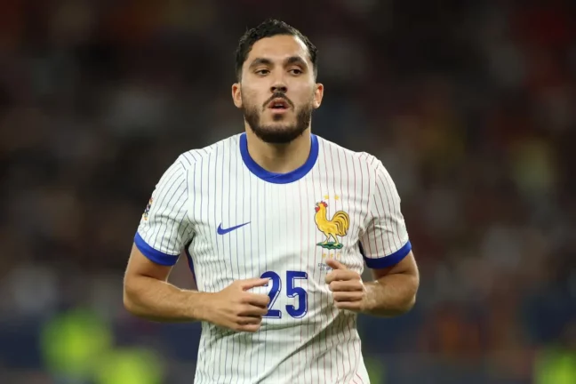 STUTTGART, GERMANY - JUNE 05: Rayan Cherki of France reacts during the UEFA Nations League 2025 semifinal match between Spain and France at Stuttgart Arena on June 05, 2025 in Stuttgart, Germany. (Photo by Alex Grimm/Getty Images)