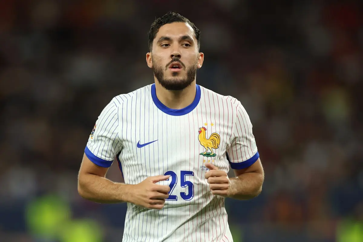 STUTTGART, GERMANY - JUNE 05: Rayan Cherki of France reacts during the UEFA Nations League 2025 semifinal match between Spain and France at Stuttgart Arena on June 05, 2025 in Stuttgart, Germany. (Photo by Alex Grimm/Getty Images)