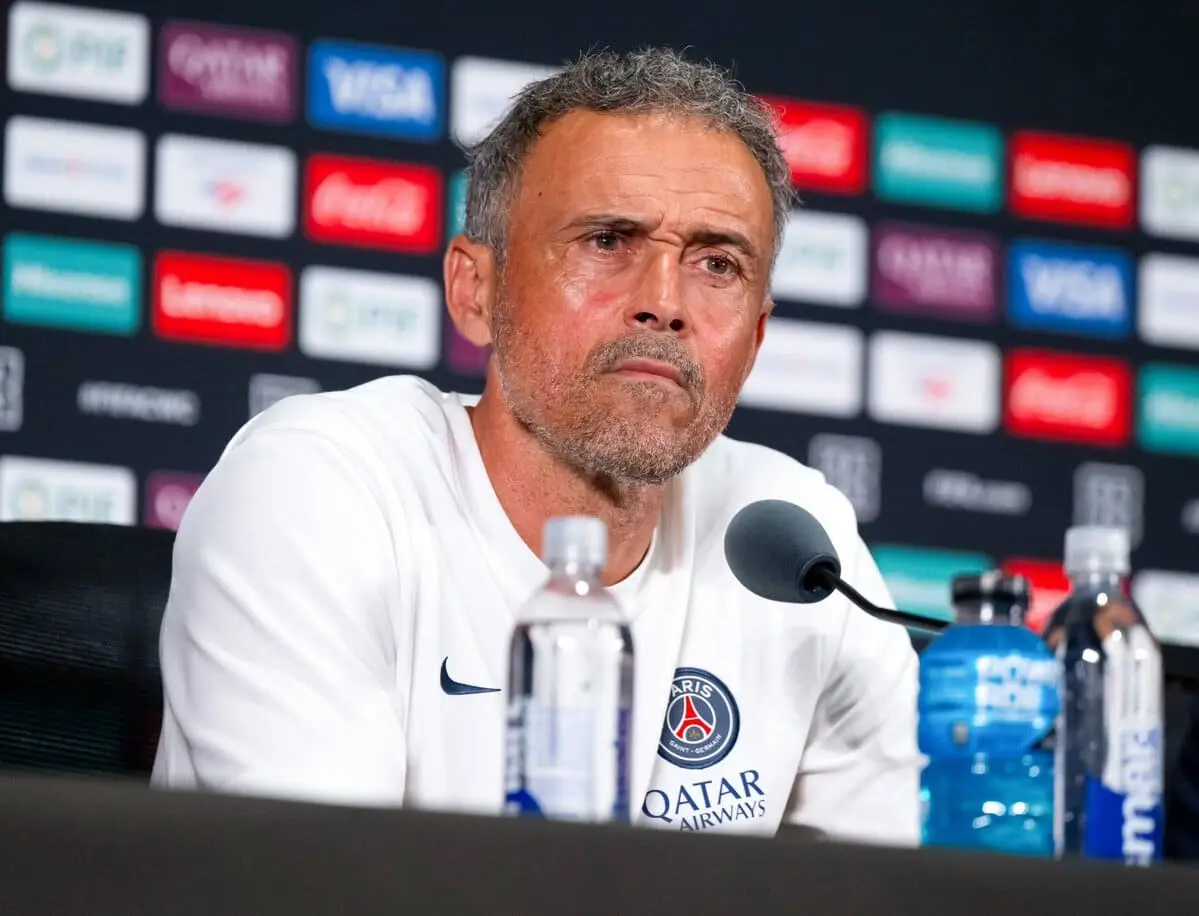 Luis Enrique lors de la conférence de presse avant PSG - Real Madrid