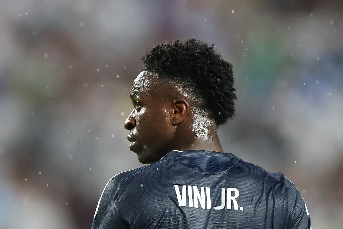 Le Real Madrid de Vinicius va affronter la Juventus ce mardi (Photo by Francois Nel/Getty Images).