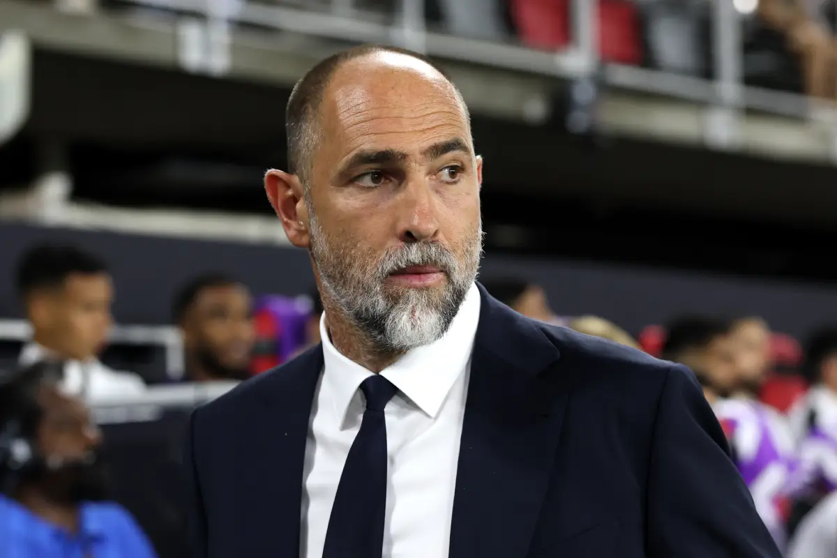 WASHINGTON, DC - JUNE 18: Igor Tudor, Head Coach of Juventus FC, looks on prior to during the FIFA Club World Cup 2025 group G match between Al Ain FC and Juventus FC at Audi Field on June 18, 2025 in Washington, DC. (Photo by Kevin C. Cox/Getty Images)