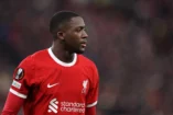 LIVERPOOL, ENGLAND - NOVEMBER 30: Ibrahima Konate of Liverpool during the UEFA Europa League match between Liverpool FC and LASK at Anfield on November 30, 2023 in Liverpool, England. (Photo by Catherine Ivill/Getty Images)